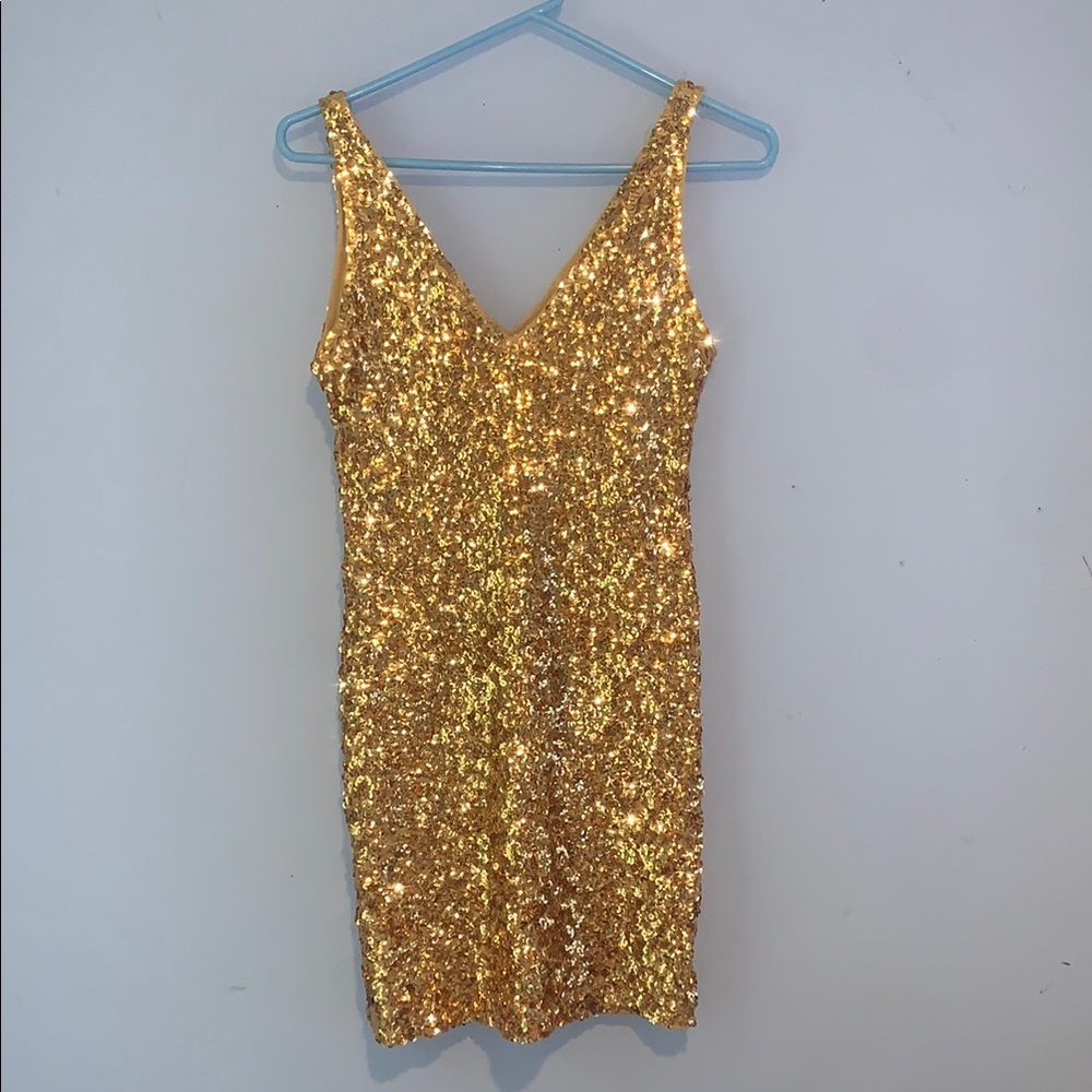 Gold Sequin Dress